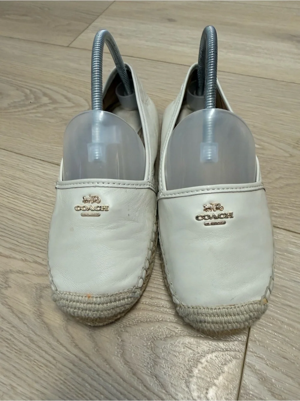 Coach Leather Off White Espadrilles Slip or Slide On Flats Size 7.5B